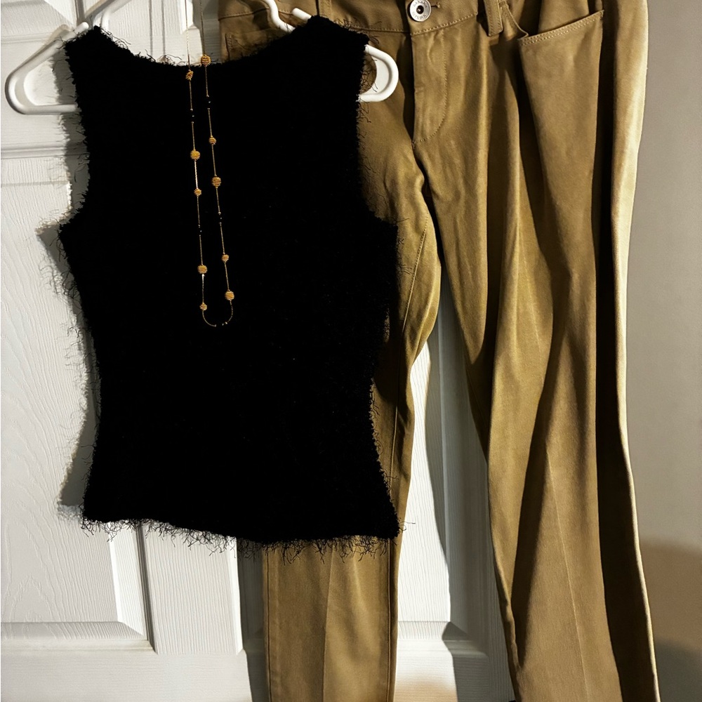 Banana Republic Black and Tan Straight Leg Pants Set